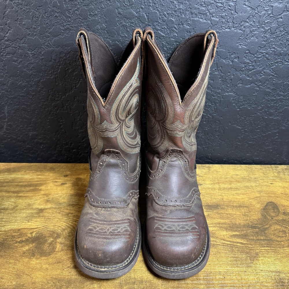 Justin Boots Western Cowboy Boots Womens Size 7.5… - image 2